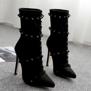 Luxury Stiletto Studded Ankle High heeled boots